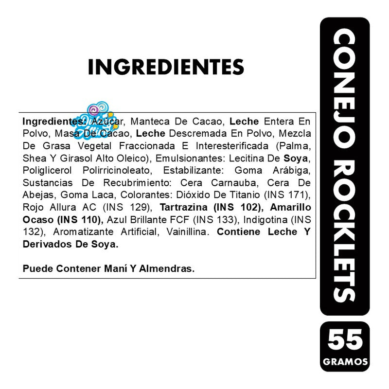 Conejo De Chocolate Rocklets - Especial Pascua (55 Gramos)