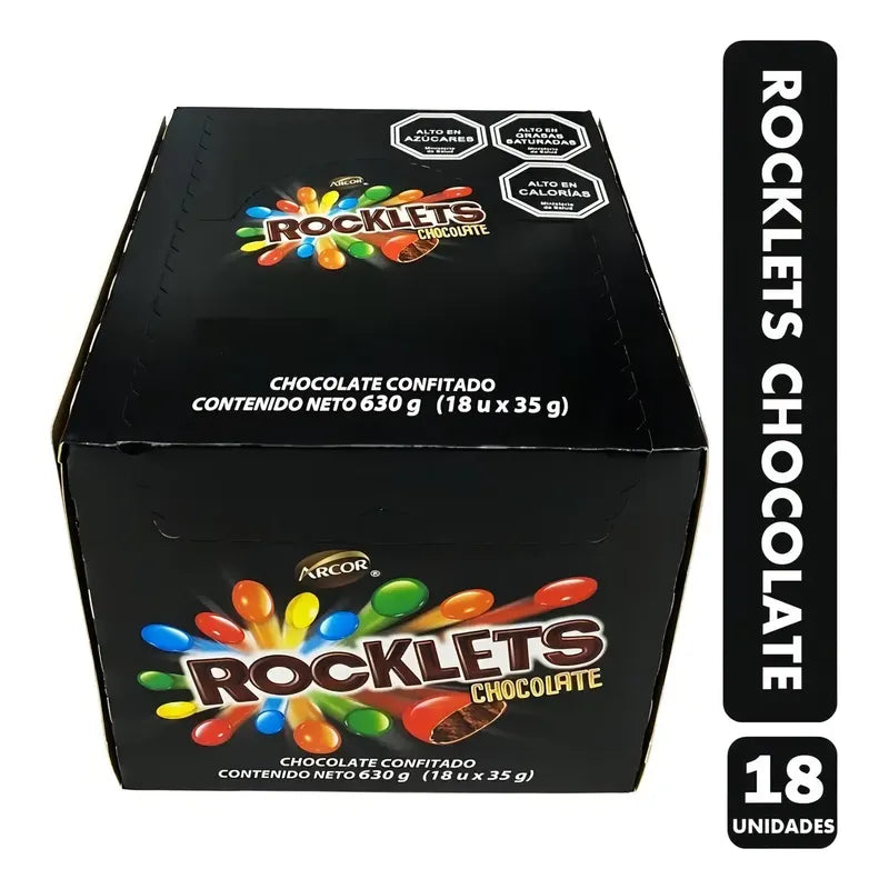 Chocolate Rocklets Confitado (caja Con 18 Unidades)