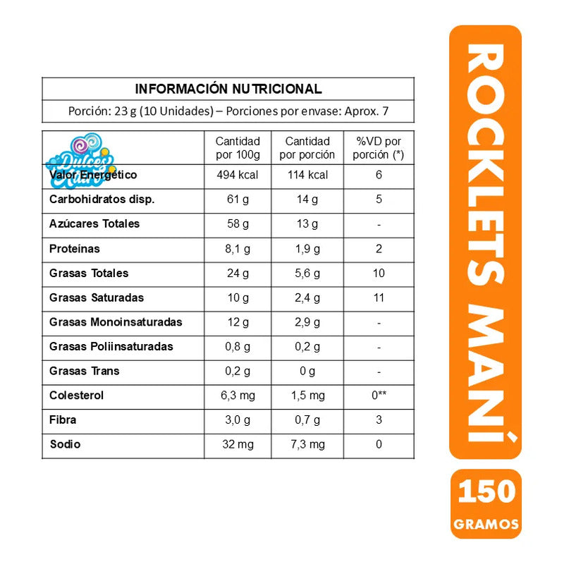 Rocklets Maní - Maní Con Sabor A Chocolate Con Caramelo