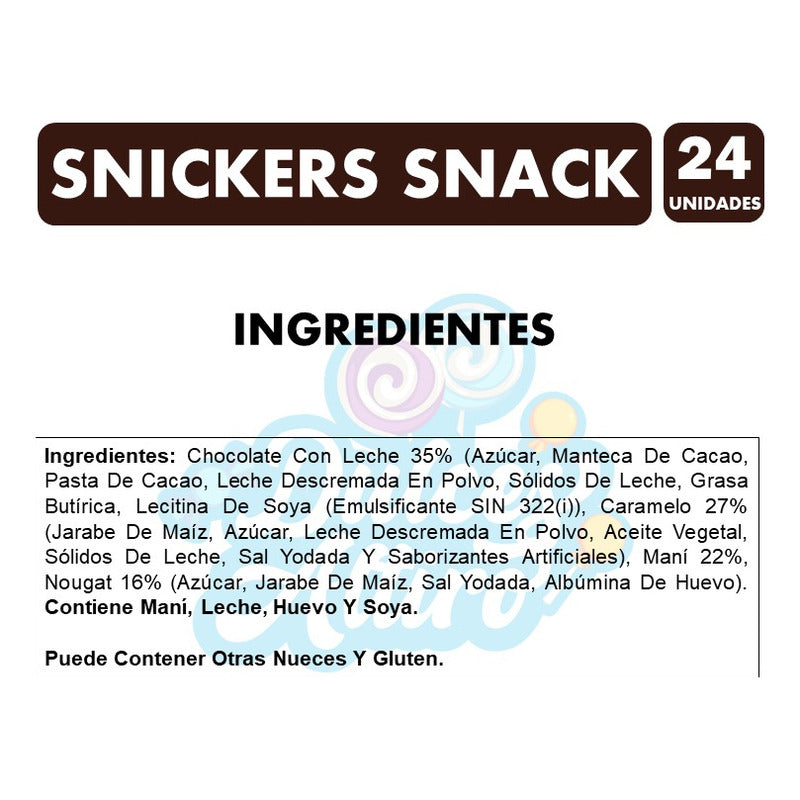 Snickers Barra De Chocolate Con Leche Y Maní(caja Con 24 U)