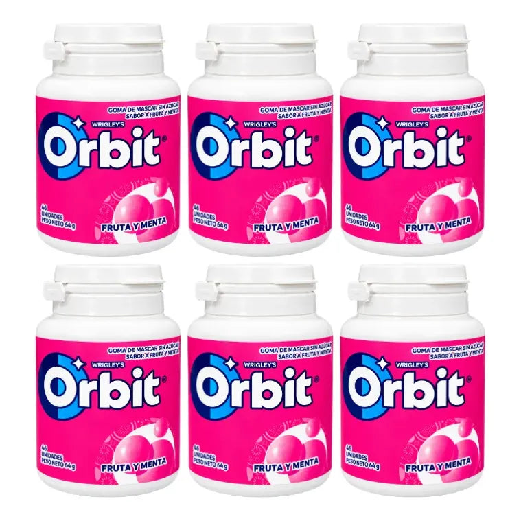 Chicle Orbit Fruta Y Menta Envase Rosado (pack 6 Unidades)