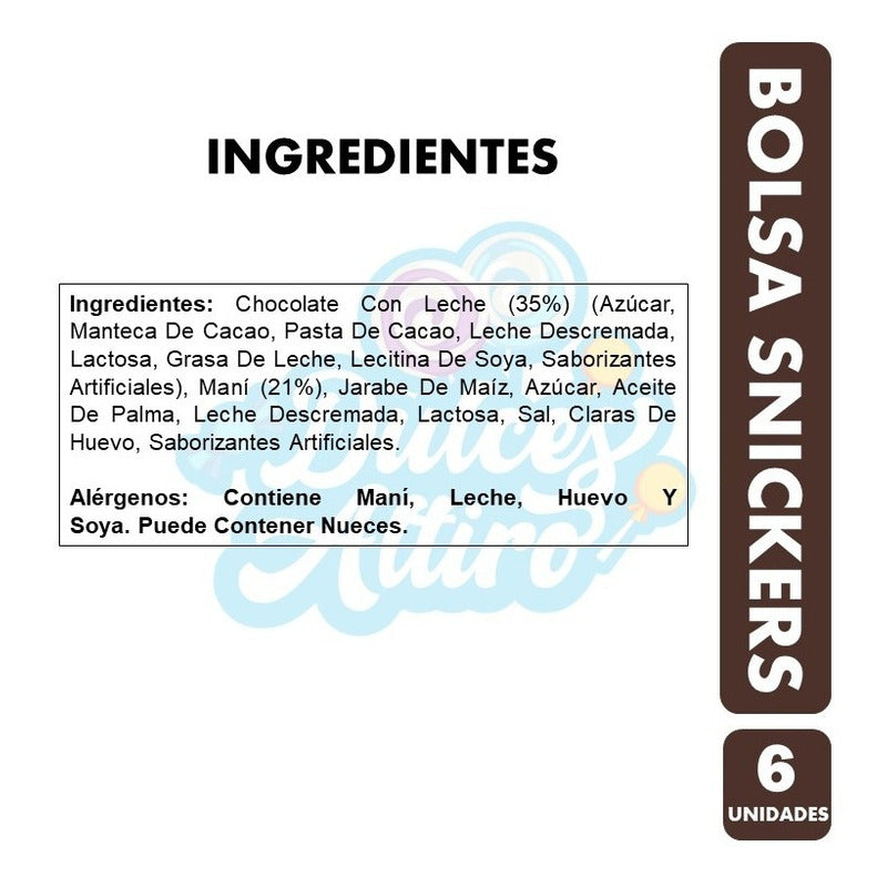Snickers - Chocolate Con Leche Relleno (bolsa Con 6 Uni)