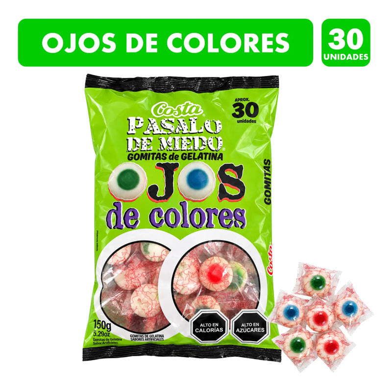 Gomitas Halloween En Forma De Ojos De Colores (bolsa 30 Uni)