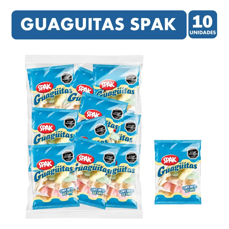 Guaguitas Malvavisco Spak Sabor Frutal (bolsa Con 10 Uni)