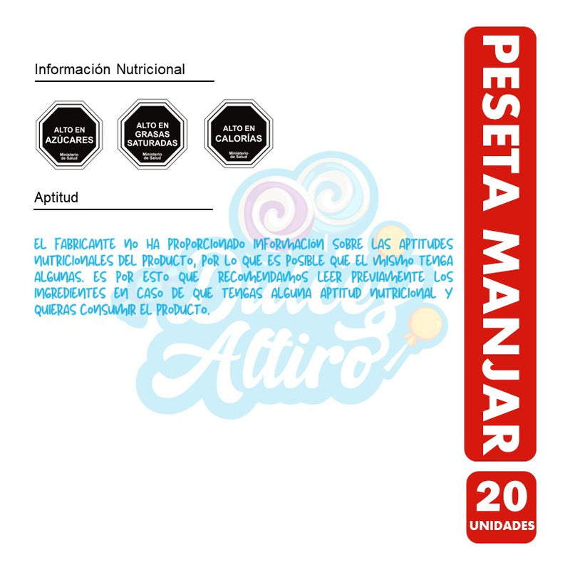 Peseta Con Relleno Manjar - Fruna (bolsa Con 20 Uni)