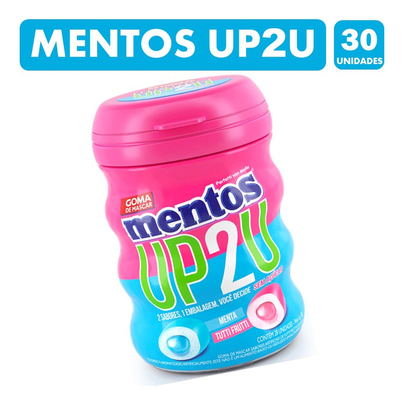 Mentops Up2 Sabor Menta Y Tutti Fruti(frasco Con 30 Chicles)