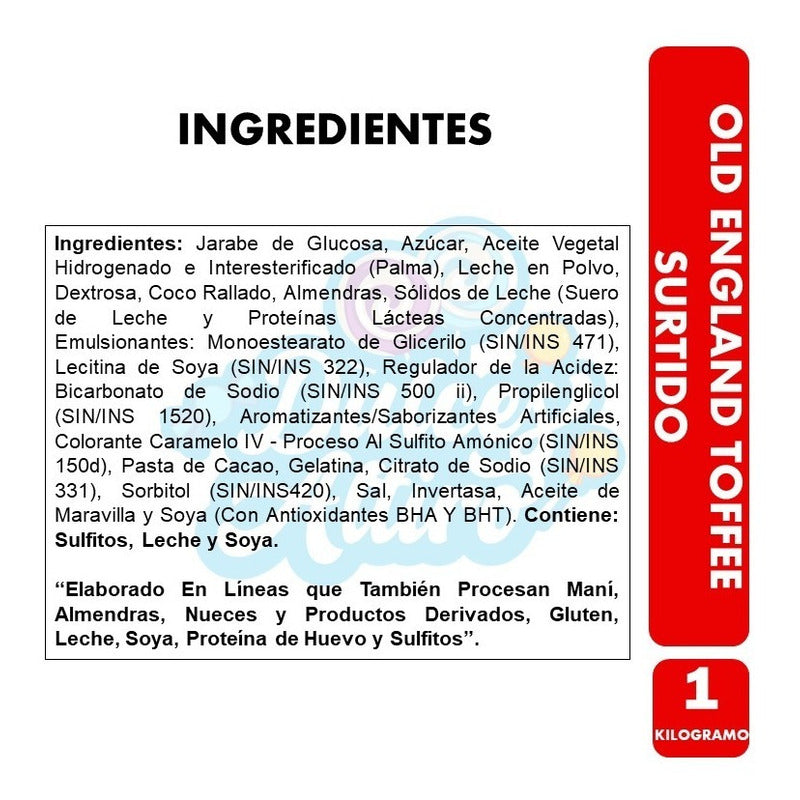 Caramelo Old England Toffee Surtido (bolsa De  1 Kilo)