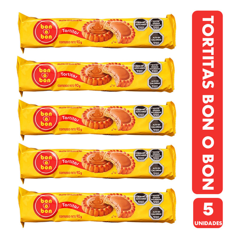 Galletas Tortitas Bon O Bon Relleno De Maní - Pack 5 Uni