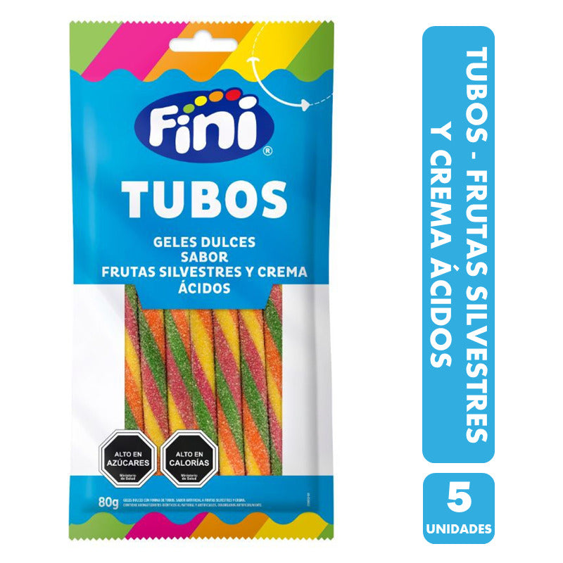 Fini Tubos Tornado Sabor Fruta Y Crema Ácida (pack Con 5 Un)