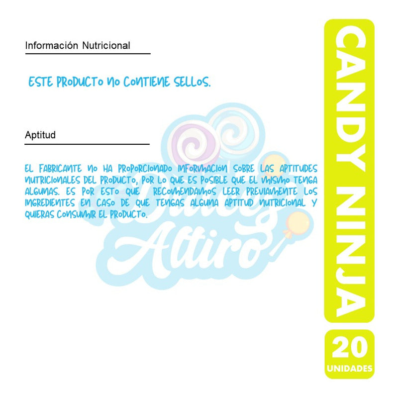 Candy Ninja Sabores Surtidos-libre De Azúcar (caja Con 20un)