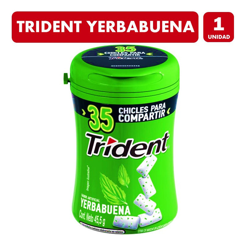Trident Hierbabuena -  Frasco Verde (frasco Con 35 Unidades)