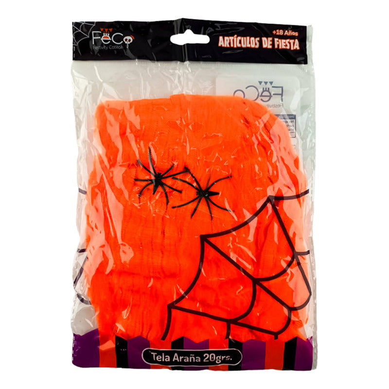 Telaraña Decorativa Naranja Especial Halloween (20 Gramos)