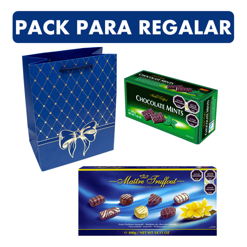 Pack Bombones Maitre Truffout +chocolate Mints +bolsa Regalo