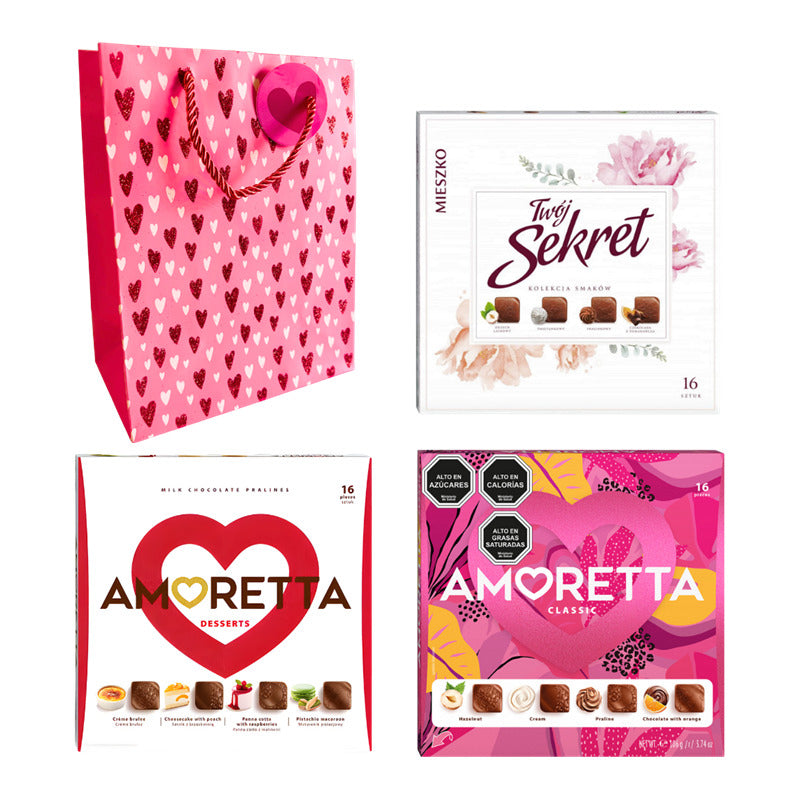Pack Bombones Amoretta + Caramelos Mieszko + Bolsa De Regalo