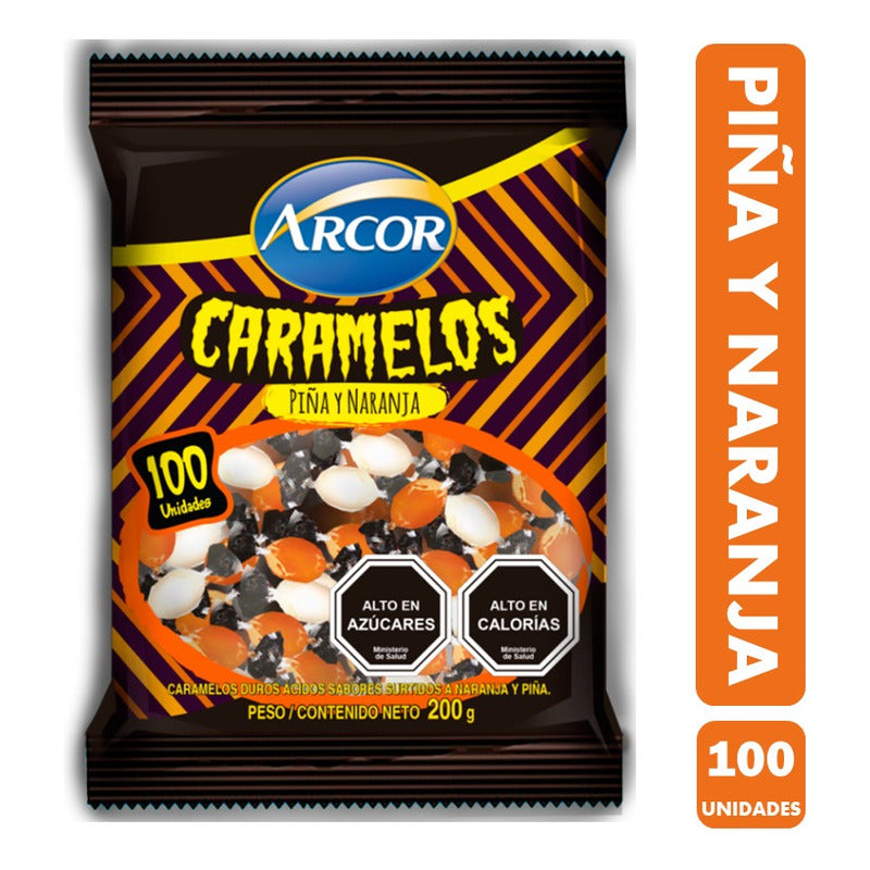 Dulces Halloween - Caramelos Piña Y Naranja (bolsa De 100)