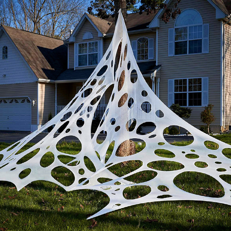 Tela De Araña Gigante Para Halloween Blanca Con Hoyos (5mts)