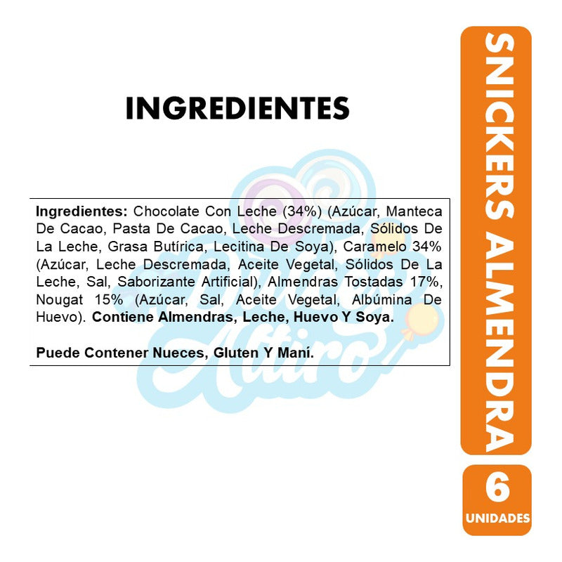Snickers Almendra - Barra De Chocolate (pack De 6 Unidades)