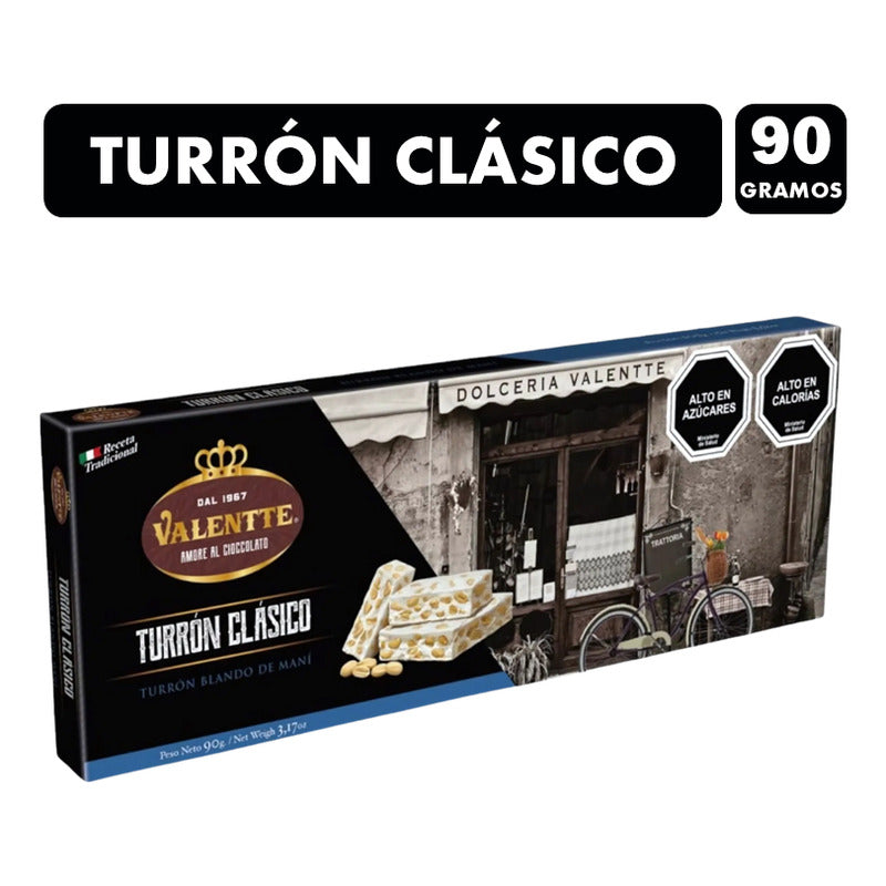 Turrón De Maní Clásico - Original Valentte (barra 90 Gramos)