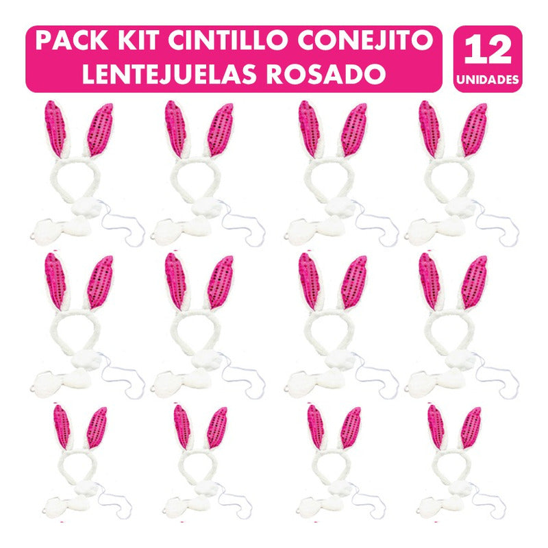 Pack Orejas/corbatín Lentejuelas De Pascua Paraniñas(pack12)