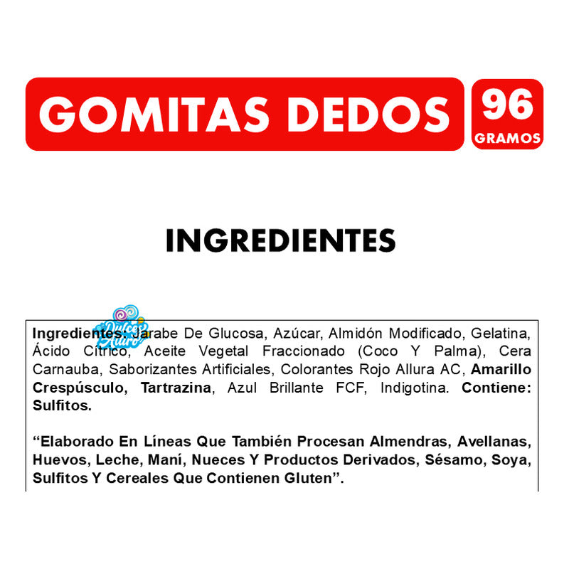 Dulces Halloween - Gomitas En Forma De Dedos (bolsa 96 G)