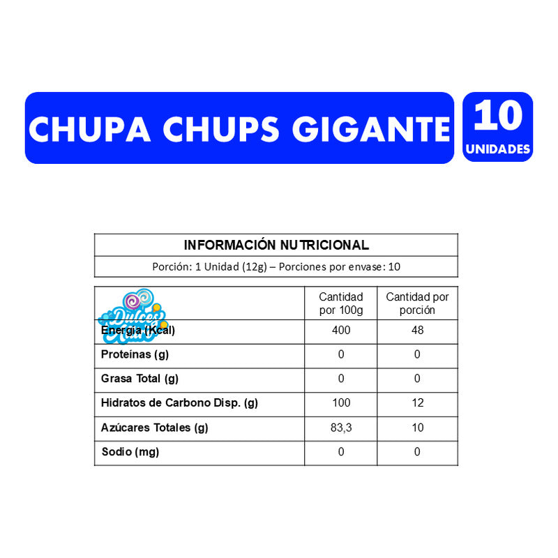 Chupa Chups En Tamaño Gigante - Coyacs Sabores Frutales