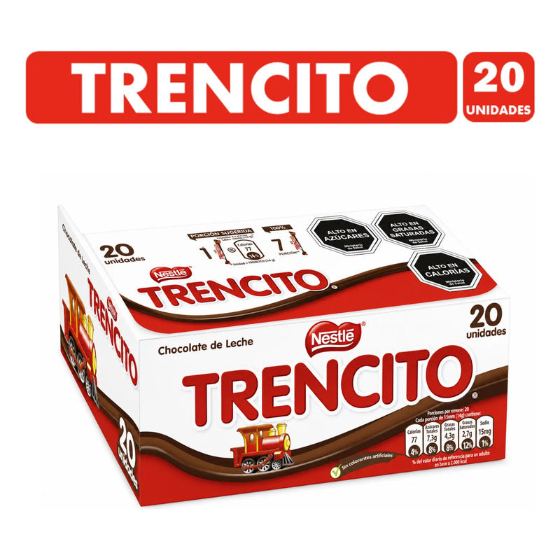 Chocolate Trencito De Nestlé - Caja Con 20 Unidades