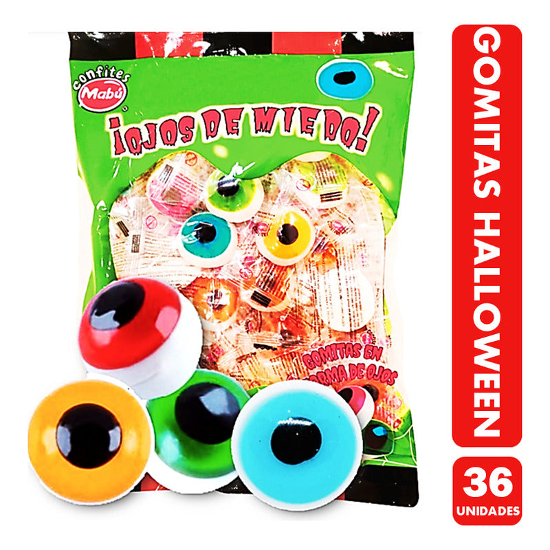 Dulces Halloween - Gomitas Ojos De Miedo Bolsa 36 Unidades