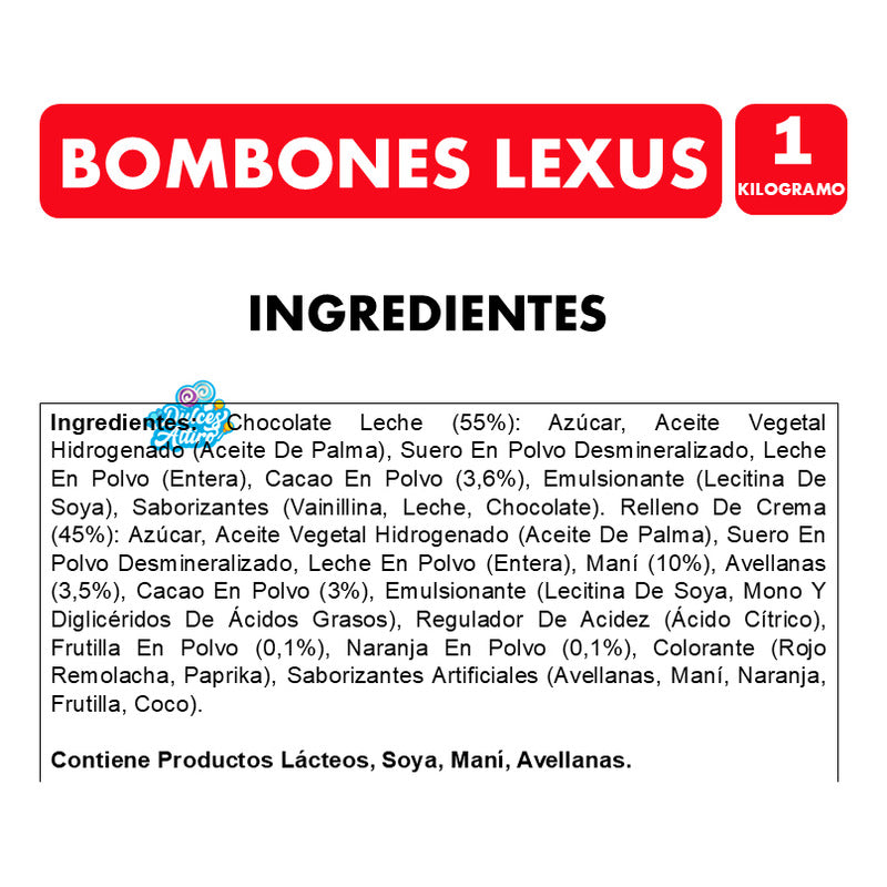 Bombones Lexus - Chocolates Surtidos En Bolsa - Contiene 1kg