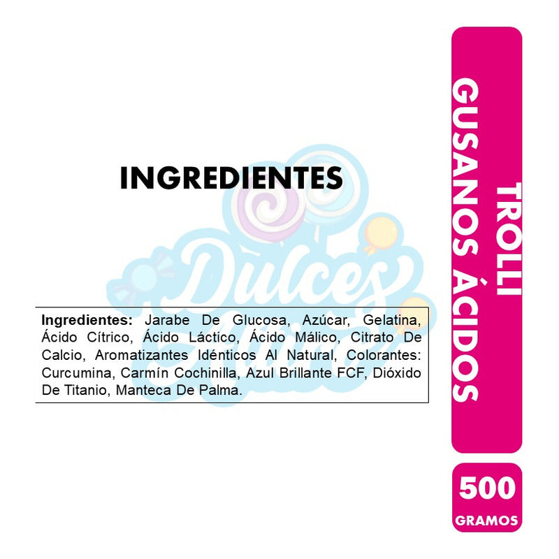 Trolli Gomitas Ácidas Con Forma De Gusanos(pote Con 500g)