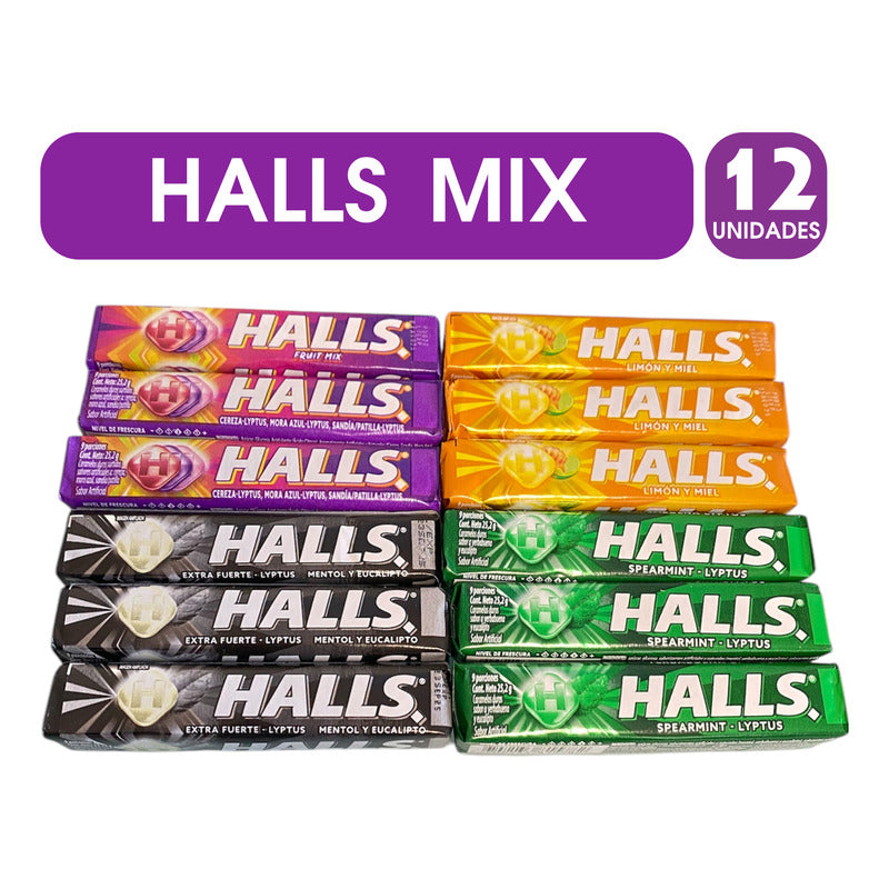 Halls En Sabores Surtidos - Caja Con 12 Un En Sabores Mixtos