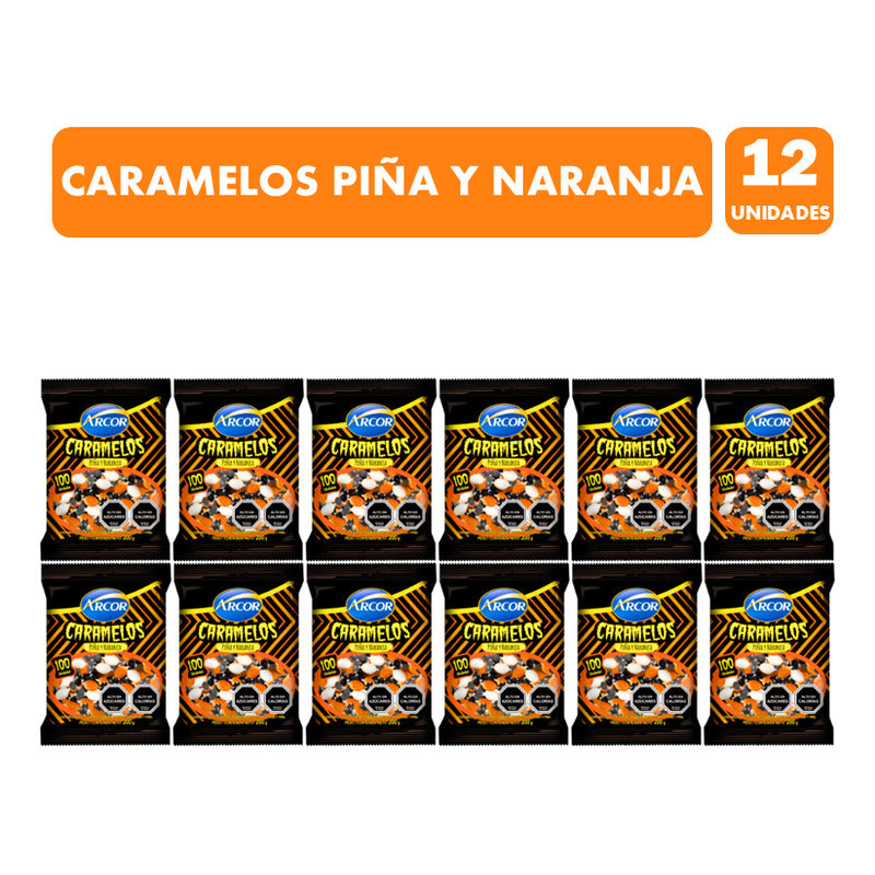 Dulces Para Halloween - Caramelos Piña Y Naranja (pack 12un)