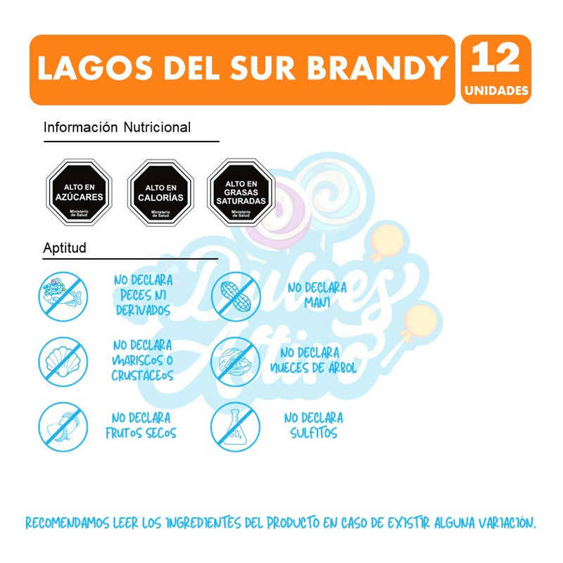 Alfajor Premium - Lagos Del Sur Brandy (pack De 12 Unidades)
