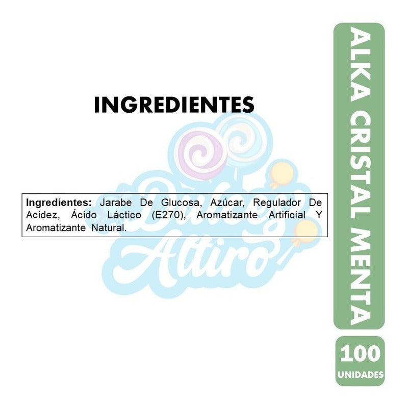 Caramelos Arcor Alka Cristal Menta (bolsa Con 100 Unidades)