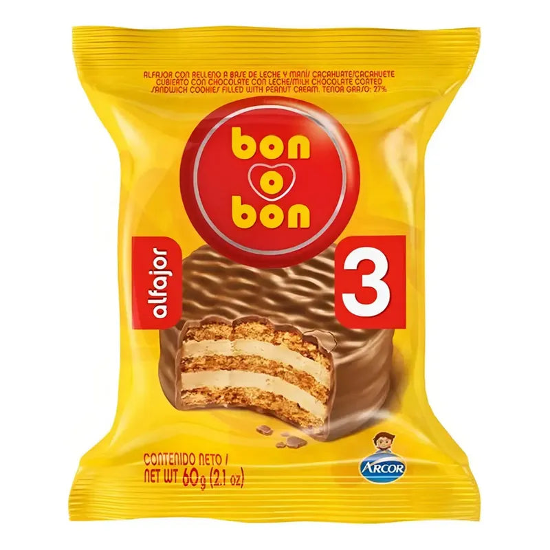 Alfajor Bon O Bon Triple Capa Sabor Original (pack 10 Un)