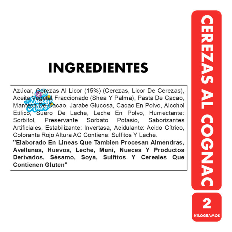 Chocolate Cerezas Cognac Forma De Bombon (caja 2 Kilogramo)