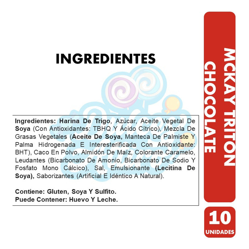 Galletas Mini Tritón Sabor Chocolate De Mckay (pack De 10un)