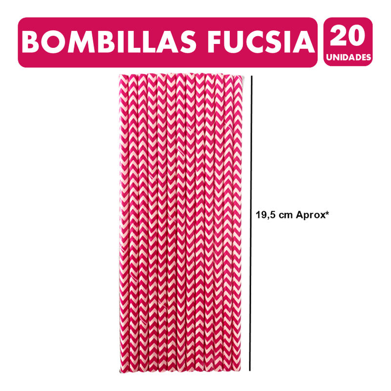 Pack Cumpleaños Fucsia -adornos Accesorios Decoración Fiesta