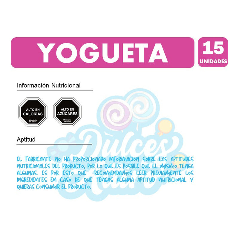 Yogueta Sabores Frutales Relleno Masticable (bolsa Con 15u)