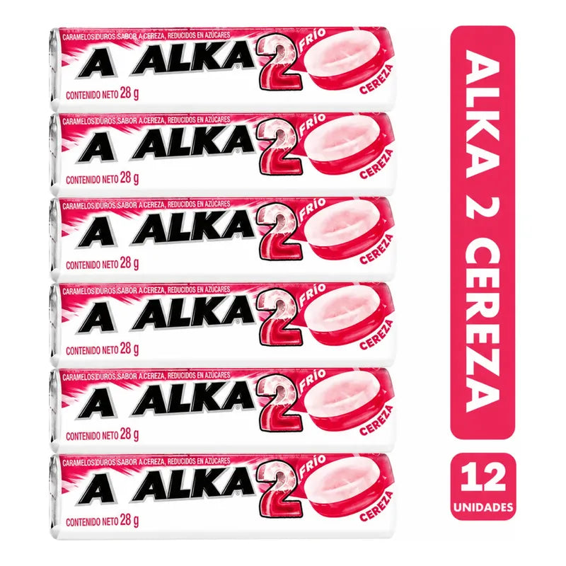 Alka 2 Sabor Cereza De Arcor - Caramelos Duros 12 Unidades