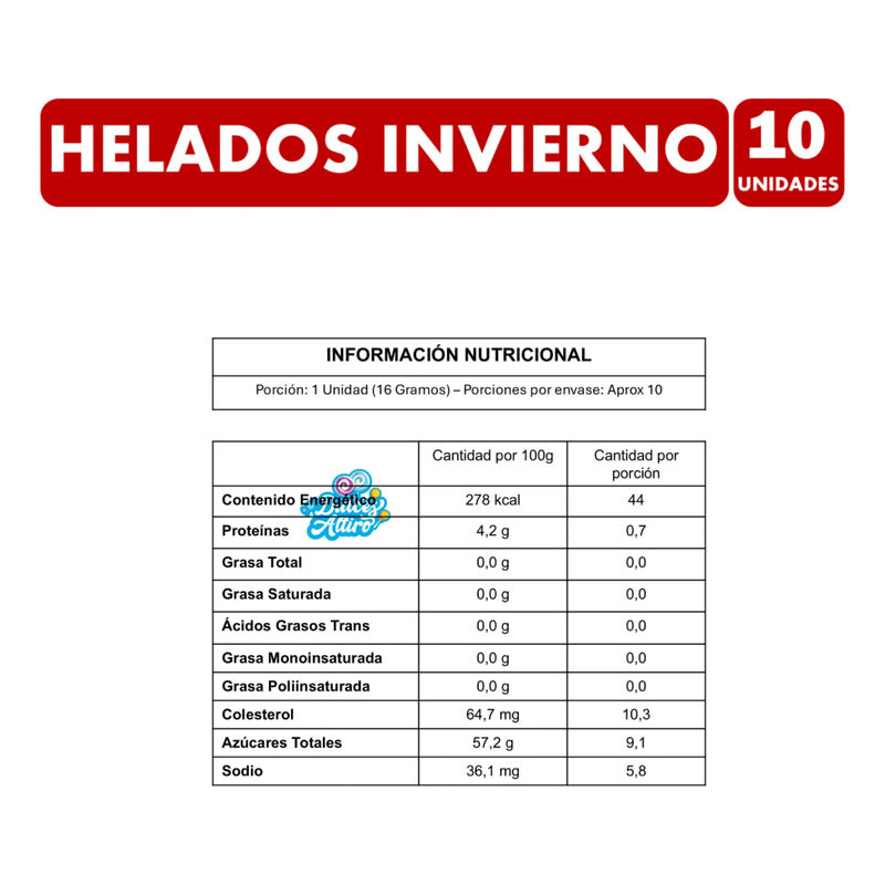 Helados De Invierno Mass Dulce Sabor Artesanal (10 Unidades)