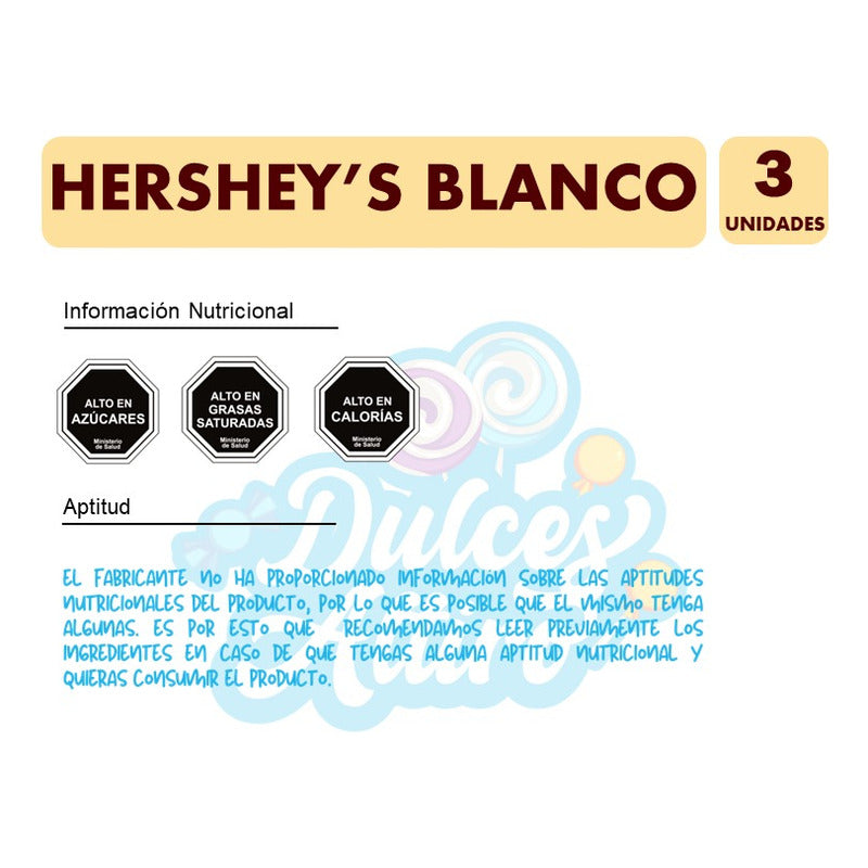 Hershey´s Barra De Chocolate Blanco (pack Con 3 Unidades)