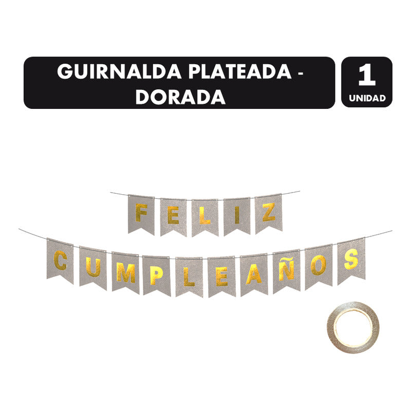 Pack Cumpleaños Negro-blanco -adornos Accesorios Decoración