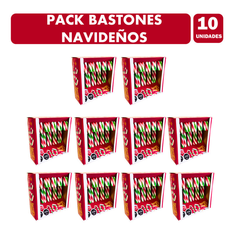 Bastones Sabor Caramelos Especial Navidad - Pack 10 Cajas