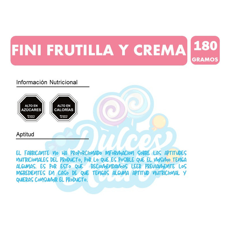 Fini Gomitas Con Sabor A Frutilla Y Crema  (contiene 180 Gr)