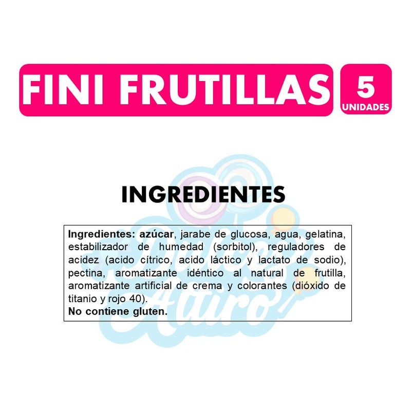 Fini  Sabor Frutillas Y Crema -libre De Gluten(pack Con 5un)
