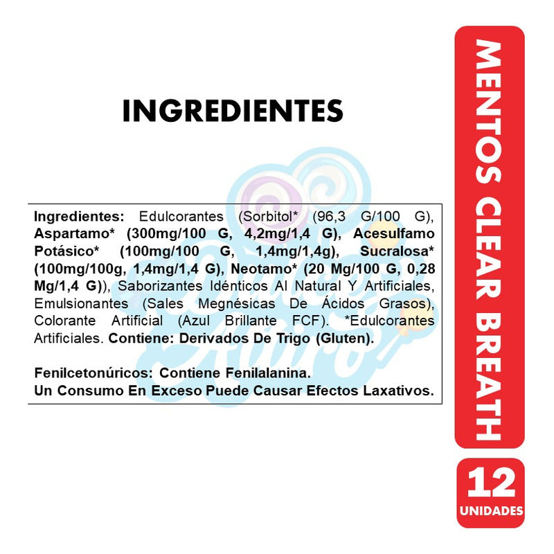Clear Breath Caramelos Mentos Peppermint (caja Con 12 Uni)