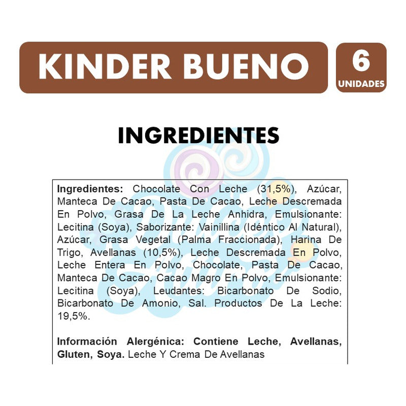 Kinder Bueno - Relleno De Avellana (caja Con 6 Unidades)