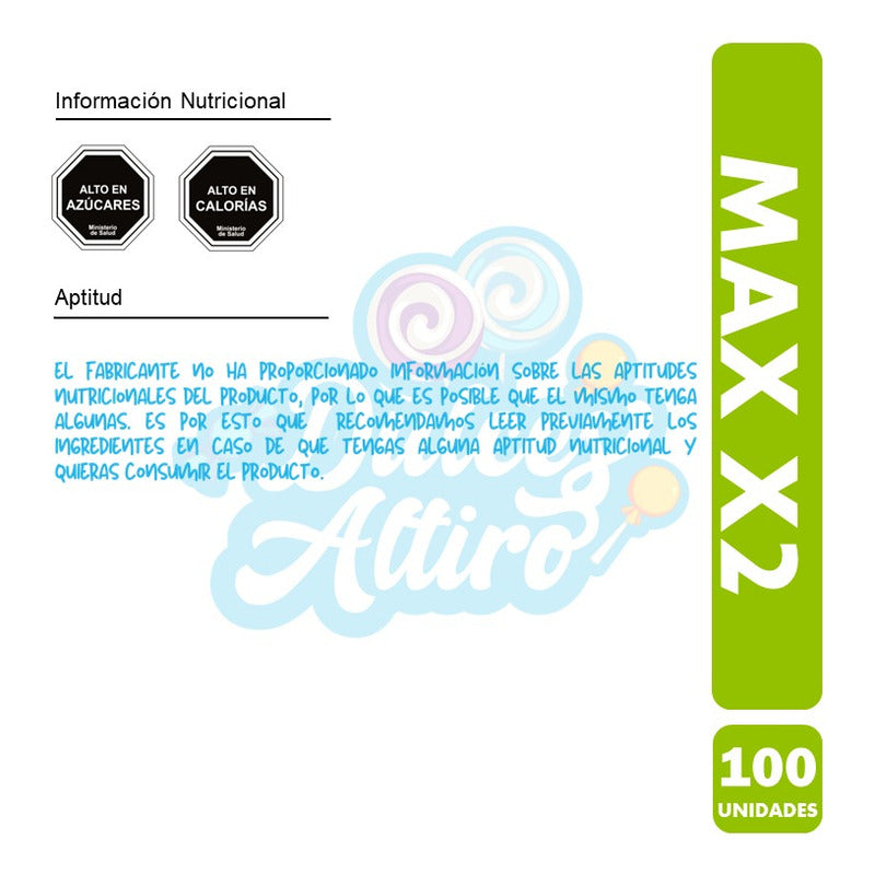 Masticables Max X2, Colombina - Dulces Rellenos (100 Uni).