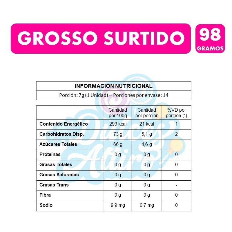 Grosso Sabores Surtidos - Chicles De Arcor (bolsa Con 98gr)