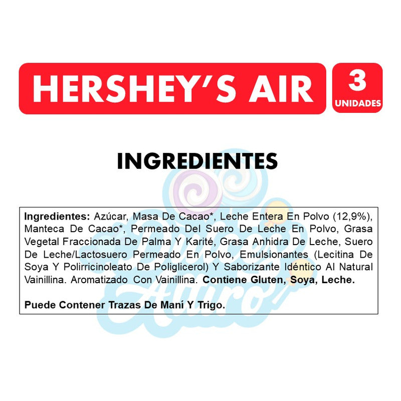 Chocolate De Leche - Hershey's Aireado (pack Con 3 Unidades)